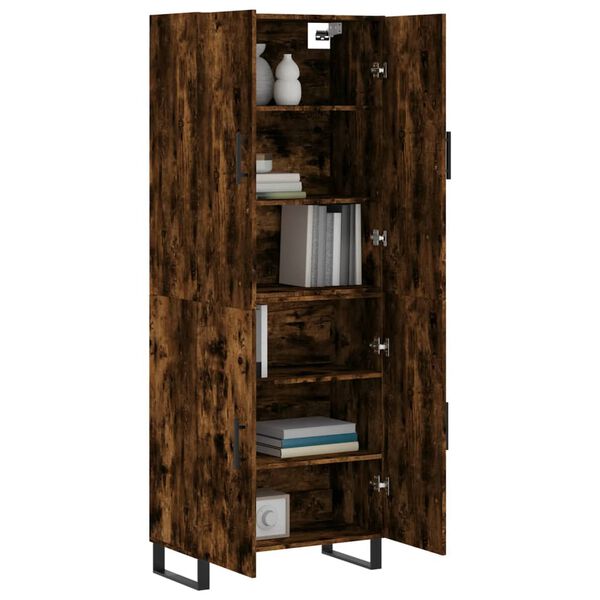 vidaXL Skř&iacute;ň highboard kouřov&yacute; dub 69,5 x 34 x 180 cm kompozitn&iacute; dřevo