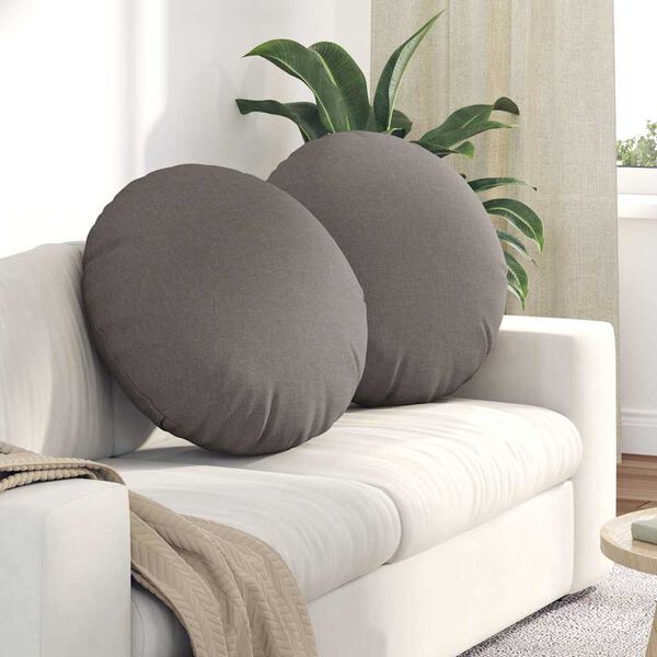 vidaXL Pol&scaron;t&aacute;ře na sedadla 2 pcs Taupe &Oslash;60 x 21 cm textil