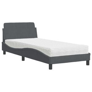 vidaXL Postel s matrac&iacute; Dover tmavě &scaron;ed&aacute; 80 x 200 cm samet