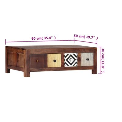 vidaXL Konferenční stolek 90 x 50 x 30 cm masivní sheeshamové dřevo