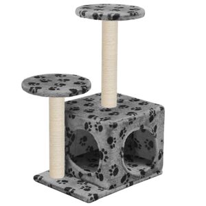 vidaXL &Scaron;krabadlo pro kočky sisalov&eacute; sloupky 60 cm &scaron;ed&eacute; s potiskem