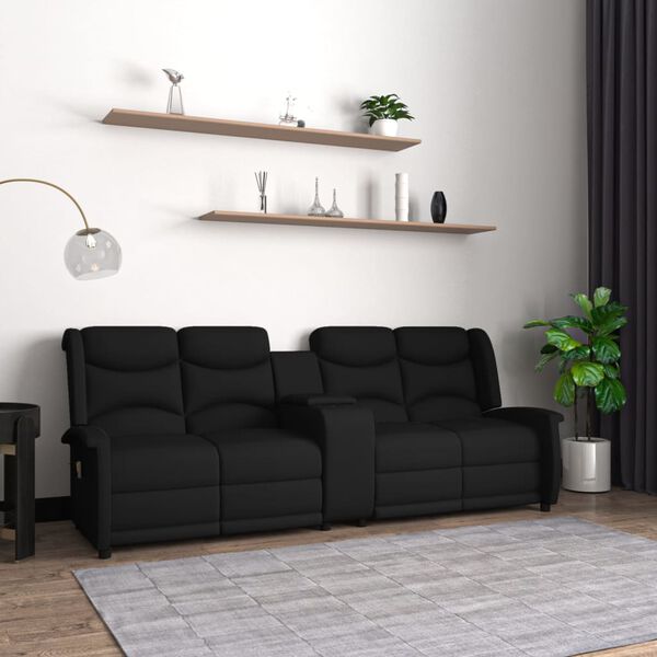 vidaXL 4místné masážní polohovací křeslo s držákem nápojů černé