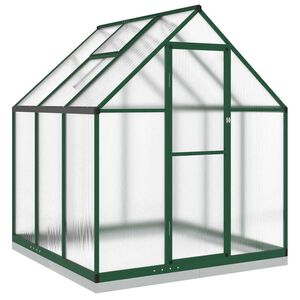 vidaXL Sklen&iacute;k s podkladov&yacute;m r&aacute;mem zelen&yacute; 169 x 169 x 202 cm hlin&iacute;k