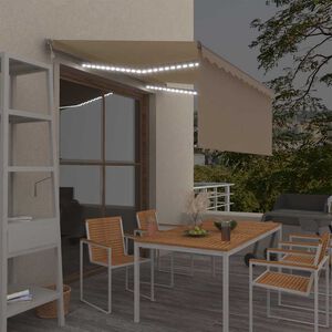 vidaXL Automatick&aacute; mark&yacute;za roleta LED a senzor větru 3x2,5 m kr&eacute;mov&aacute;