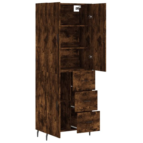 vidaXL Skř&iacute;ň highboard kouřov&yacute; dub 69,5 x 34 x 180 cm kompozitn&iacute; dřevo