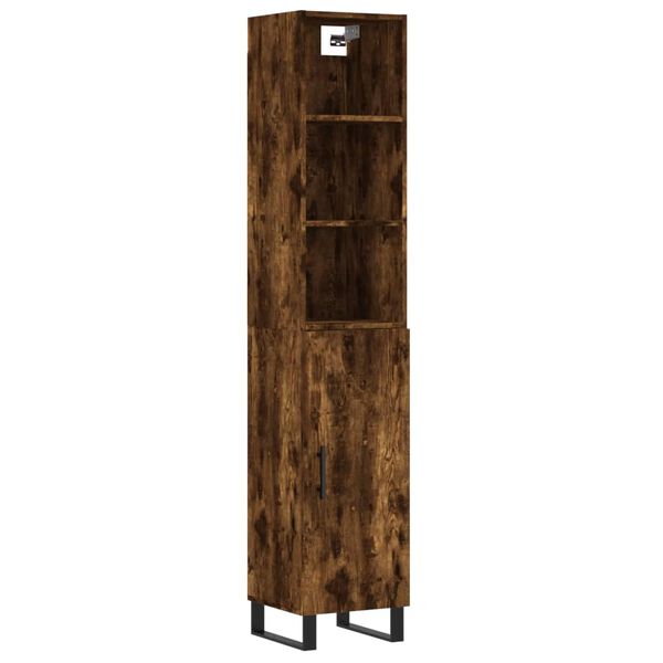 vidaXL Skř&iacute;ň highboard kouřov&yacute; dub 34,5 x 34 x 180 cm kompozitn&iacute; dřevo