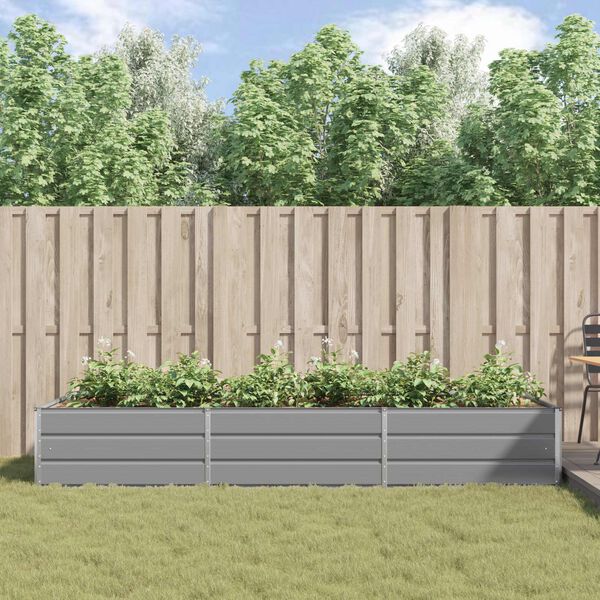 vidaXL Truhl&iacute;k Světle &scaron;ed&aacute; 195 x 100 x 45 cm Pozinkovan&aacute; ocel