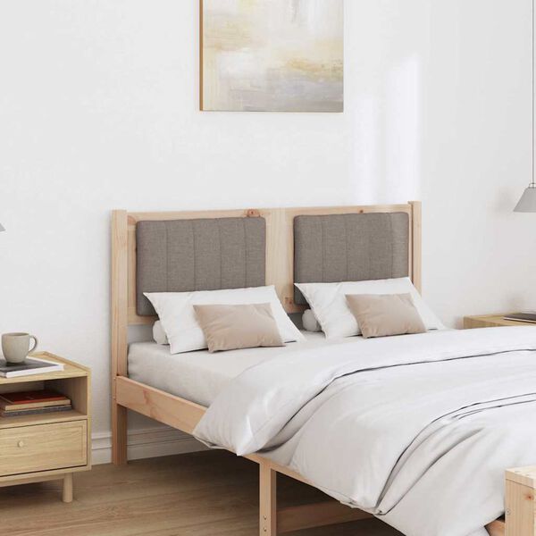 vidaXL Čalouněn&eacute; čelo postele s čelo Hněd&aacute; 120 cm Masivn&iacute; borov&eacute; dřevo