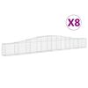 vidaXL Klenut&eacute; gabionov&eacute; ko&scaron;e 8 ks 400x30x40/60 cm pozinkovan&eacute; železo
