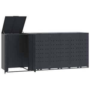 vidaXL Box na 4 popelnice antracitov&yacute; 276 x 79 x 117 cm ocel