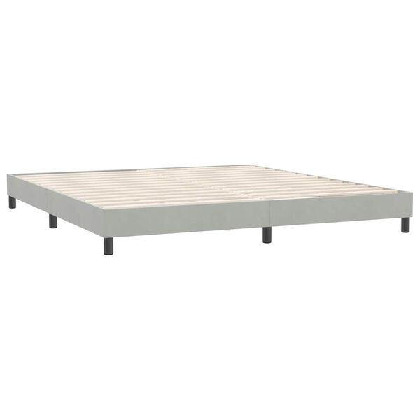 vidaXL Postel Box Spring bez matrace Light Grey 180x220 cm samet