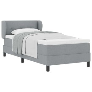 vidaXL Postel s boxspringem s čelo Světle &scaron;ed&aacute; 80 x 200 cm textil