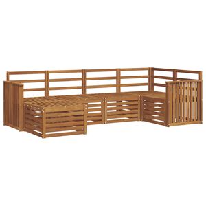 vidaXL Rohov&aacute; sofa sada 6 pcs Př&iacute;rodn&iacute; Masivn&iacute; ak&aacute;tov&eacute; dřevo