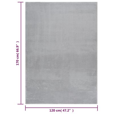 vidaXL Pratelný koberec s dlouhým vlasem 120x170 cm protiskluzový šedý
