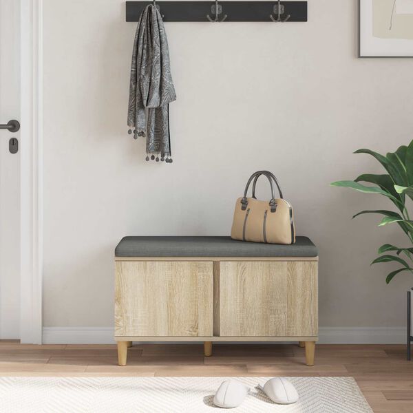 vidaXL Chodbičkov&aacute; lavice s pol&scaron;t&aacute;řem Sonoma dub 80 x 38 x 46 cm