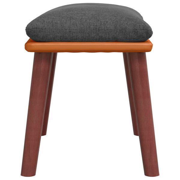 vidaXL Podnožka tmavě &scaron;ed&aacute; 45x29,5x35 cm textil a uměl&aacute; kůže