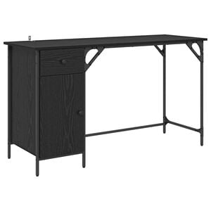 vidaXL Poč&iacute;tačov&yacute; stůl Čern&yacute; dub 131 x 48 x 75 cm Kompozitn&iacute; dřevo