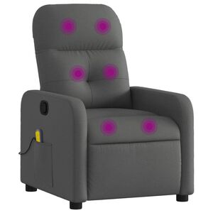 vidaXL Mas&aacute;žn&iacute; polohovac&iacute; křeslo tmavě &scaron;ed&eacute; textil
