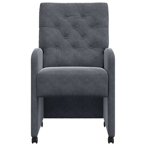 vidaXL J&iacute;deln&iacute; židle na kolečk&aacute;ch 2 pcs Tmavě &scaron;ed&aacute; 58 x 67 x 97 cm