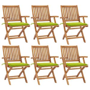 vidaXL Skl&aacute;dac&iacute; zahradn&iacute; židle s podu&scaron;kami 6 ks masivn&iacute; teak