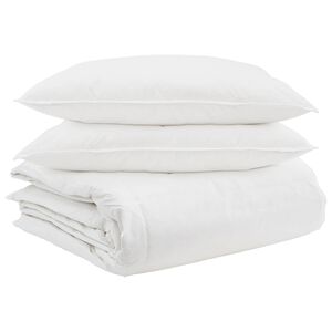 vidaXL Sada přikr&yacute;vek s pol&scaron;t&aacute;řem 3 pcs B&iacute;l&aacute; Peř&iacute;
