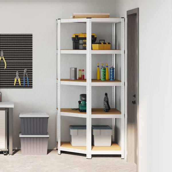 vidaXL Rohov&aacute; police Stř&iacute;brn&aacute; 90 x 90 x 198 cm kompozitn&iacute; dřevo