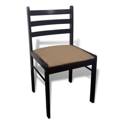vidaXL Jídelní židle 6 ks hnědé masivní dřevo a samet
