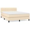 vidaXL Box spring postel s matrac&iacute; kr&eacute;mov&aacute; 140x200 cm textil
