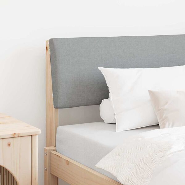 vidaXL Čalouněné čelo postele Světle šedá 100 cm Masivní borové dřevo