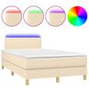 vidaXL Box spring postel s matrac&iacute; a LED kr&eacute;mov&aacute; 120 x 200 cm textil