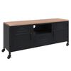 vidaXL TV skř&iacute;ňka čern&aacute; 110x30x43 cm železo a masivn&iacute; jedlov&eacute; dřevo