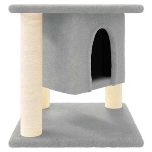 vidaXL &Scaron;krabadlo pro kočky se sisalov&yacute;mi sloupky světle &scaron;ed&eacute; 37 cm