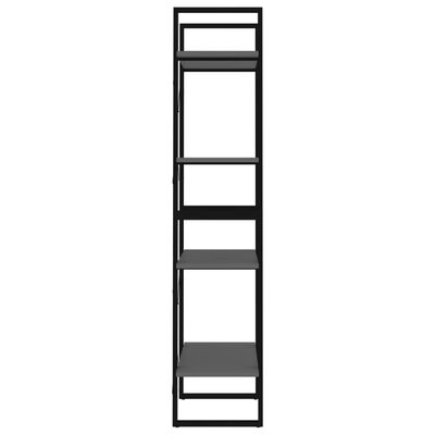vidaXL Knihovna se 4 policemi šedá 60 x 30 x 140 cm dřevotříska