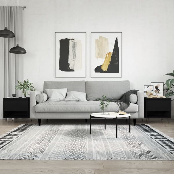 vidaXL Konferenčn&iacute; stolky 2 ks čern&eacute; 50 x 46 x 50 cm kompozitn&iacute; dřevo