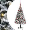 vidaXL Uměl&yacute; v&aacute;nočn&iacute; stromeček B&iacute;l&aacute; 120 cm PVC, ocel a plast