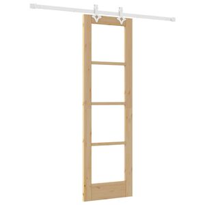 vidaXL Posuvn&eacute; dveře 61 x 198,5 cm Masivn&iacute; borov&eacute; dřevo a sklo