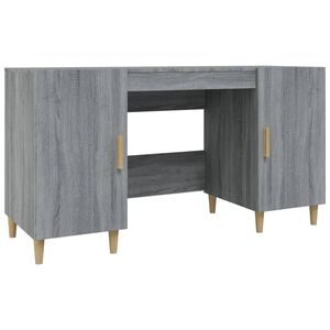 vidaXL Psac&iacute; stůl &scaron;ed&yacute; sonoma 140 x 50 x 75 cm kompozitn&iacute; dřevo