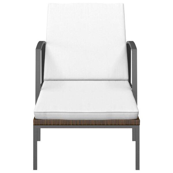 vidaXL Zahradní lehátka 2 ks se stolkem polyratan hnědá