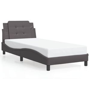 vidaXL R&aacute;m postele bez matrace Zadar &scaron;ed&yacute; 80 x 200 cm uměl&aacute; kůže