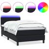 vidaXL Box spring postel s matrac&iacute; a LED čern&aacute; 100x220 cm samet