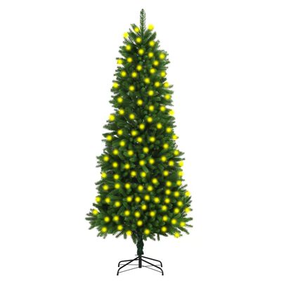 vidaXL Umělý vánoční stromek s LED diody 240 cm zelený