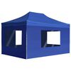 vidaXL Profesion&aacute;ln&iacute; skl&aacute;dac&iacute; party stan + stěny hlin&iacute;k 4,5x3 m modr&yacute;