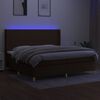 vidaXL Box spring postel s matrac&iacute; a LED tmavě hněd&aacute; 200x200 cm textil