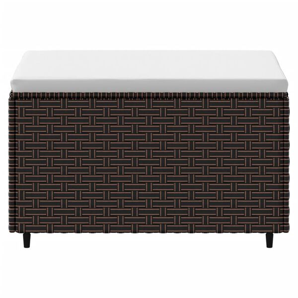 vidaXL Zahradní podnožka s poduškou hnědá polyratan