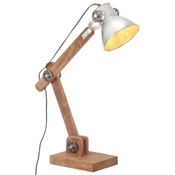 vidaXL Industri&aacute;ln&iacute; stoln&iacute; lampa stř&iacute;brn&aacute; kulat&aacute; 58 x 18 x 90 cm E27