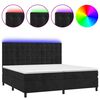 vidaXL Box spring postel s matrac&iacute; a LED čern&aacute; 200x200 cm samet