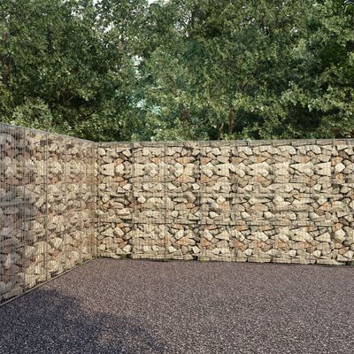 vidaXL Gabionová zeď s víky z pozinkované oceli 600 x 30 x 200 cm