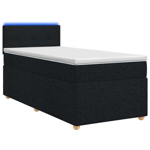vidaXL Postel boxspring s matrac&iacute; s LED p&aacute;sky Čern&aacute; 80 x 200 cm Textil