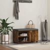 vidaXL Chodbičkov&aacute; lavice s pol&scaron;t&aacute;řem Kouřov&yacute; dub 80 x 38 x 46 cm