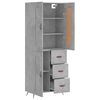 vidaXL Skř&iacute;ň highboard betonově &scaron;ed&aacute; 69,5x34x180 cm kompozitn&iacute; dřevo